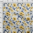 thumbnail image 3 of oneOone Cotton Poplin Yellow Fabric Florals Craft Projects Decor Fabric Printed By The Yard 42 Inch Wide-YW, 3 of 4