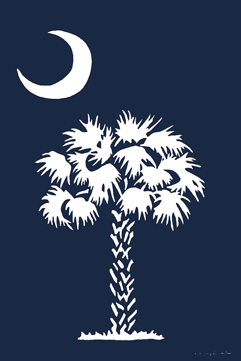 Custom Decor Blue Palmetto Tree 28 x 40" Flag"