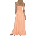 thumbnail image 4 of HAPPY BAY Women's Beach Summer Solid Smocked Tube Top Maxi Evening Frill Dress Casual Strapless Dresses for Women One Size Peach, Solid, 4 of 4