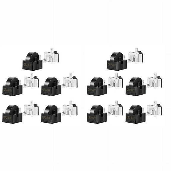 10x Refrigerator QP2-4R7 4.7 Ohm 1 Pin Refrigerator PTC Relays and 6750C-0005P Refrigerator Protectors