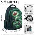 thumbnail image 5 of HELLHERO Custom Football Green Lightning Kawaii School Backpack with Multi Pocket Padded Casual Daypack, Breathable 17 Inch Kids Backpack for Daily Use Back to School, 5 of 8