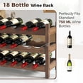 thumbnail image 6 of Gymax 3 Tier 18 Bottle Wine Storage Cabinet Shelf Bamboo Wine Rack for Wine Lovers, 6 of 10