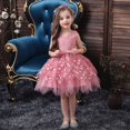 thumbnail image 4 of URMAGIC Baby Toddler Lace Dress Girls First Baptism Elegant Embroidery Wedding Party Flower Bridesmaid Dresses Up 0-5 Years, 4 of 14