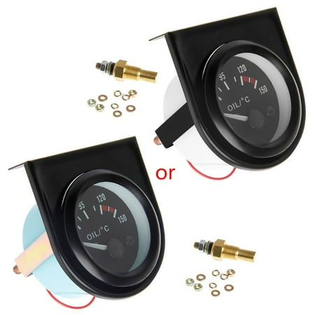 

YEUHTLL Universal 2 52mm LED Light Car Pointer Oil Temperature Temp Gauge 50-150℃ New