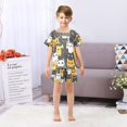 thumbnail image 7 of Yellow Black White Cat Summer Pajama Set Soft Cotton Short Sleeve Sleepwear 2PCS Pajama Sets Breathable Lounge Set Size 6Y, 7 of 7