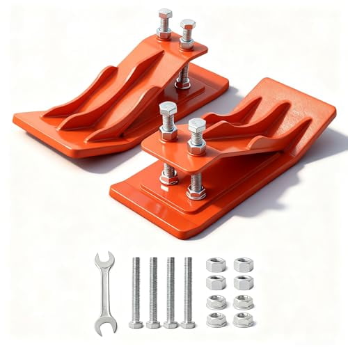 2Pcs Orange Tractor Bucket Edge Protector, Skid Steer Attachments with Upgraded 10mm Steel & Dual Bolt Lock for Snow Removal$$Garden & Patio