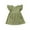 Green, variant on Coerni Toddler Girls Solid Color Flying Short Sleeves Knitted Stripes Dress Girls Summer Round Neck Dress with Pocket