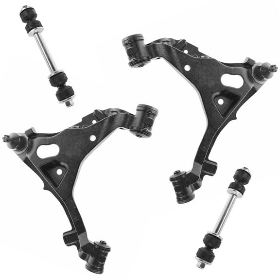 TRQ 4 pc Suspension Kit Front Lower Control Arms Sway Bar Links for Ford Lincoln PSA63689