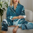 thumbnail image 6 of Sikiie Ice Blue Ocean Cute Dolphin A Women's Long-Sleeve Shirt and Full-Length Bottom Pajama Set (s-xxl)-Medium, 6 of 7