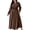 Coffee, variant on Women's Plus Size Polka Dots Long Sleeve Maxi Dress Elastic Waist A-Line Long Dress for Spring Fall Daily Casual (Navy,XXL)