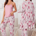 thumbnail image 4 of YUBIKWETE Womens Floral Pajama Set 3 Piece Sleepwear With Robe Camisole And Pants Soft Loungewear, 4 of 4