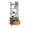 thumbnail image 3 of Sauder New Hyde Engineered Wood 4 -helf Wall Mounted Bookcase in Serene Walnut, 3 of 9