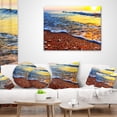 thumbnail image 4 of Designart Sunset Reflecting in Blue Waves - Seashore Throw Pillow - 12x20, 4 of 5