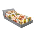 thumbnail image 2 of Ambesonne Fall Fitted Sheet & Pillow Sham Set, Colorful Owl Woodland Animals, Twin, Multicolor, 2 of 2