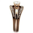 thumbnail image 4 of Womens Coffee Brown Ring Anillo Cafe Para Mujer 316L Stainless Steel with AAA Grade CZ in Clear Forza, 4 of 4