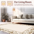 thumbnail image 2 of ODIKA 5' x 7' Machine Washable Non-Slip Area Rug, Baroque Scroll High Traffic Rug, Beige, 422226, 2 of 7