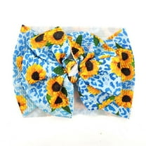 XEGLSBU Hair Bows for Girls 6-12 Toddler Baby Boys Girls Stretch Sunflower Floral Bow Hairband Headwear Headband 0-3 Years Baby Girl Bows One Size
