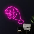 thumbnail image 2 of Handmadetneonsign Manatee Neon Sign, Manatee Animal Wall Art Decor, Ocean Manatee Wall Decor, 2 of 5