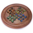 thumbnail image 1 of Juego de mesa solitario de madera Ajuny Classic con canicas de 4 colores, 1 of 7