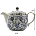 thumbnail image 3 of Blue And White Porcelain Retro Teapot Ceramic Household Kettle Handmade Office Filter Tea Pot, 3 of 5