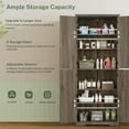 thumbnail image 4 of Storage Cabinet, Kitchen Cabinet with Adjustable Shelves, Pantry Cabinets with Barn Doors, Freestanding Cupboard for Kitchen, Dining Room, Living Room, Dark Walnut, 4 of 16