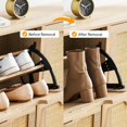thumbnail image 4 of BeesClover Space-Saving Rattan Shoe Storage Armoire with Flip-Doors, 22-Pair Capacity, Slim Hallway Organizer, 4 of 5