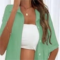 thumbnail image 4 of LYMAYTER 2 Piece Outfit for Women Casual Shorts Tracksuit Set Lapel Button Short Sleeve Shirts Set S-3XL, 4 of 9