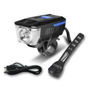 GAZI Bicycle Light Bell Set USB Rechargeable LED Bike Light Headlight With Bell blue