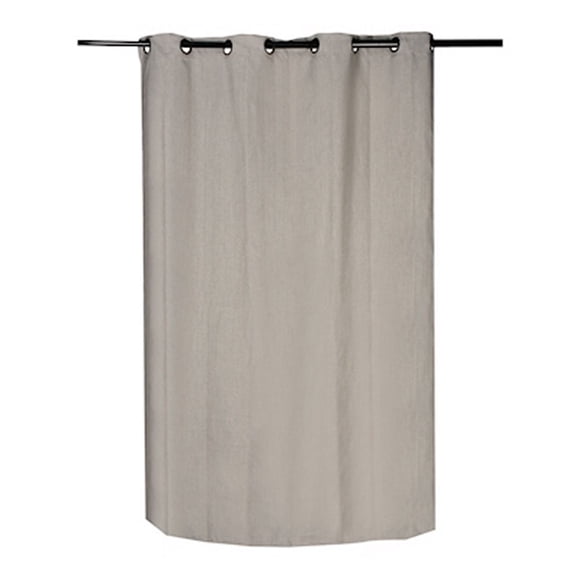 cortina de jacquard con arillos poliéster beige 210 x 140 cm