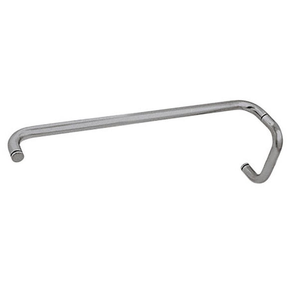 CRL BMNW6X24BN Brushed Nickel 6" Pull Handle and 24" Towel Bar BM Series Combination Without Metal Washers