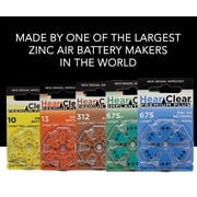 HearClear Size 675P Cochlear Implant Zinc Air 1.45V Hearing Aid Batteries (60 Pack)