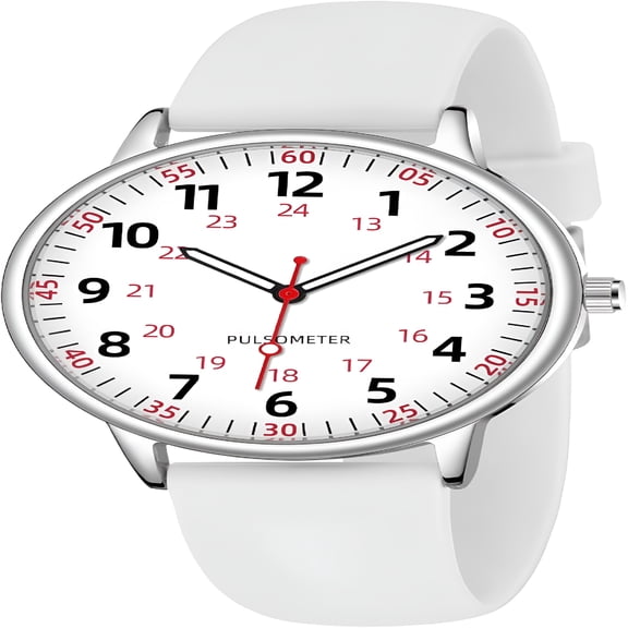 DESIGNICE Nurse Watch for Women Waterproof Analog Silicone Watch with Second Hand Nursing Watch