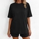 thumbnail image 1 of TaTaai Women's Summer Lounge Set Short Sleeve Round Neck T-Shirt and Elastic Waist Shorts Solid Color Matching Two Piece with Pockets for Comfortable Daily Wear Gift, 1 of 7