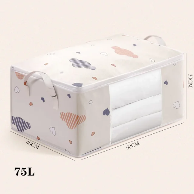 Non-woven Foldable Storage Box organizer Portable Clothes Organizer Tidy Suitcase Home Storage Box Quilt Storage Container Bag