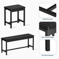 thumbnail image 4 of GloryStar 5-Piece Extendable Dining Table Set for 4-8 People, 63” Table with 2 Benches & 2 Square Stools, Space-Saving Modern Furniture, 4 of 9