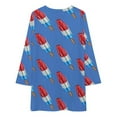 thumbnail image 3 of Fun Rocket Pop Popsicle Pattern Loose Dress Evening Dress Summer Dresses for Women Luxury Dress Long Sleeved Dress, 3 of 4