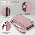 thumbnail image 4 of for Samsung Galaxy A32 5G Case, for Samsung A32 5G Wallet Case, Durable PU Leather [Magnetic Flip] [Zipper Pocket] [Lanyard Strap] [Card Holder] Phone Case for Galaxy A32 5G, Rose Pink, 4 of 6