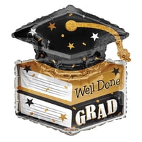 36 inch Kaleidoscope Books And Grad Cap Shape Foil Mylar Balloon - Party Supplies Decorations