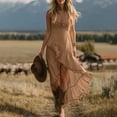 thumbnail image 5 of ShomPort Womens Summer Dresses Flowy Ruffle Hem Deep V Neck Sleeveless Elegant Vacation Boho Sundresses, 5 of 6