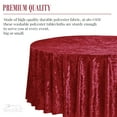 thumbnail image 3 of Velvet Burgundy Tablecloth for Party | 100% Polyester - Washable Fabric - Wrinkle Resistant | Maroon Table Cover for Weddings, Holiday, Christmas and More - 108”, 3 of 5