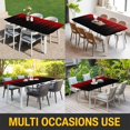 thumbnail image 5 of Dark Red Black Ombre Table Cloths for 5 Foot Rectangle Tables, Modern Abstract Art Striped Gradient Patio Waterproof Elastic Fitted Tablecloths, Washable Rectangular Table Cover for Camping, 5 of 8