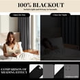 thumbnail image 4 of ZOPZO Blackout Curtains for Bedroom Living Room, Thermal Insulated Room Darkening Drapes for Modern Decor, Light Gray, 52 x 63 Inch, 2 Panels, 4 of 9