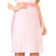 thumbnail image 4 of Sakkas Amira Accordion Pleated Midi Crepe Slim Skirt with Elastic Waist - Salmon/blue - One Size Regular, 4 of 5