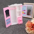 thumbnail image 2 of Armario para muñecas, gabinete de almacenamiento rosa, muebles para muñecas, armario para muñecas, rendimiento inigualable, 2 of 8