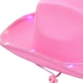 thumbnail image 6 of Segolike Bridal Cowgirl Hat with LED Charm Western Cowboy Hat for Beach Gift Party Favors Pink, 6 of 8