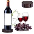 thumbnail image 4 of Posavasos para bebidas, posavasos de cuero con soporte, juego de 6, protege los muebles de marcas de agua, arañazos y daños (marrón), 4 of 5