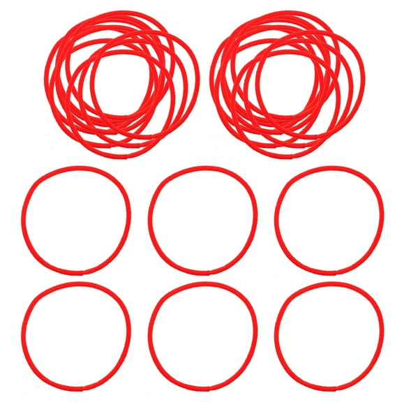 KALLORY 100Pcs Tiny Elastic Hair Bands Red Rubber Bands for Hair Easy Hairstyling