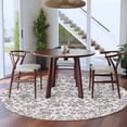 thumbnail image 4 of Haze Blue Leaf Large Area Rugs for Bedroom Living Room, Soft Non Slip Carpet Bedside Rug, Retro Farmhouse Plant Floral Branch Round Floor Cover Kitchen Accent Rug 6' for Dining Room/Office, 4 of 9