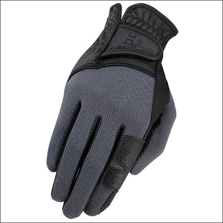 UPC: 0797698309903 | 61HE 11 Size Heritage X-Country Glove Horse Riding Leather Stretchable Black Grey