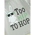 thumbnail image 6 of Toddler Boys Easter Outfits Bunny Print Short Sleeve T-Shirt and Elastic Shorts for 2 Piece Vacation Set, 6 of 8